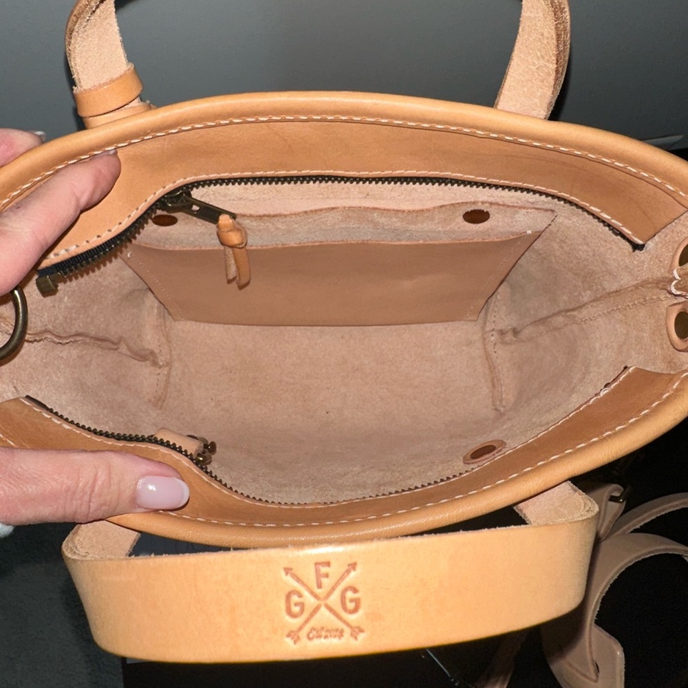 Go Forth Goods Mini Avery in Veg Tan leather. EUC - Picture 7 of 8